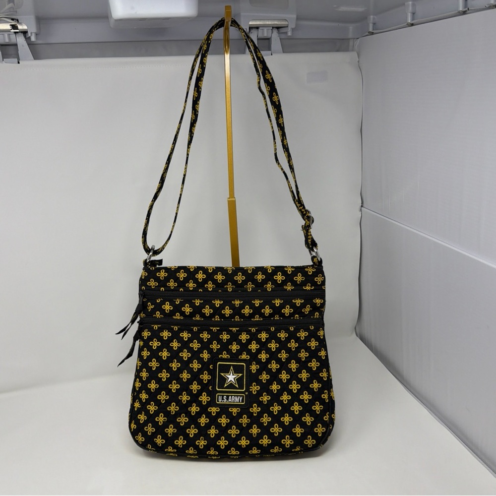 Vera Bradley Triple Zip Hipster U.S. Army Black Gold Crossbody